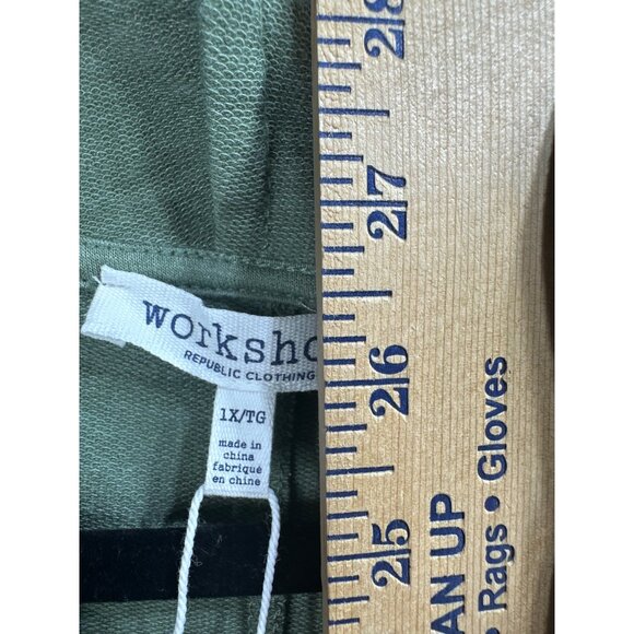 NWT Workshop Womens 1X Olive Heather Long Sleeve Cowl Neck Top MSRP $68 - Picture 8 of 8